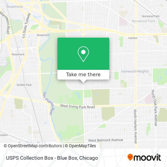 USPS Collection Box - Blue Box map