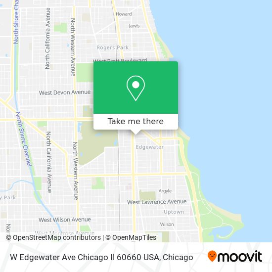 Mapa de W Edgewater Ave Chicago Il 60660 USA