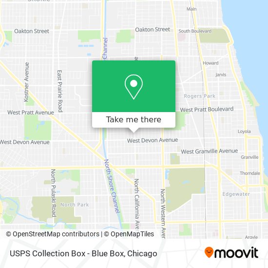 USPS Collection Box - Blue Box map