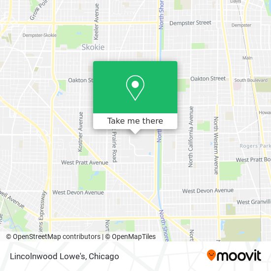 Lincolnwood Lowe's map