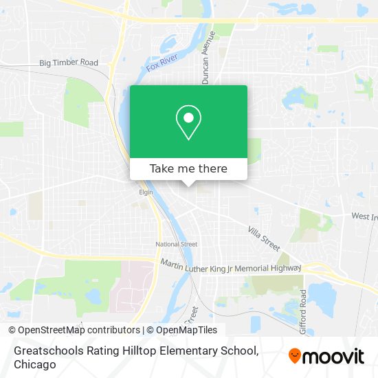 Mapa de Greatschools Rating Hilltop Elementary School
