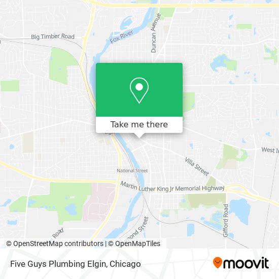 Mapa de Five Guys Plumbing Elgin