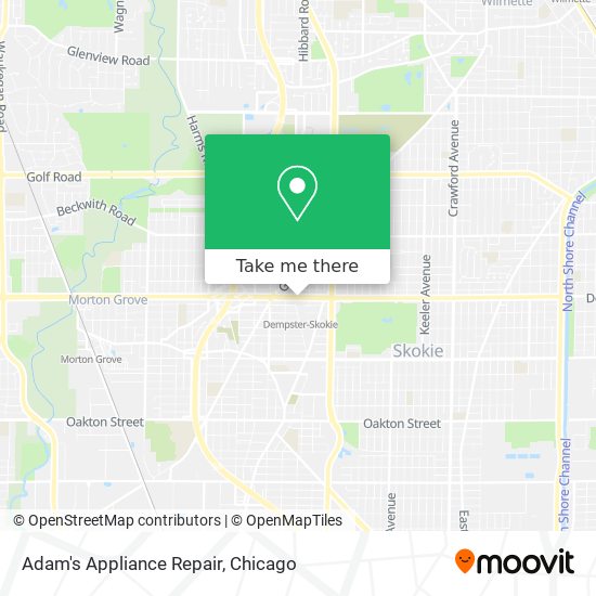 Adam's Appliance Repair map