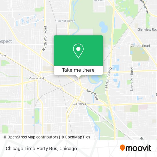 Chicago Limo Party Bus map