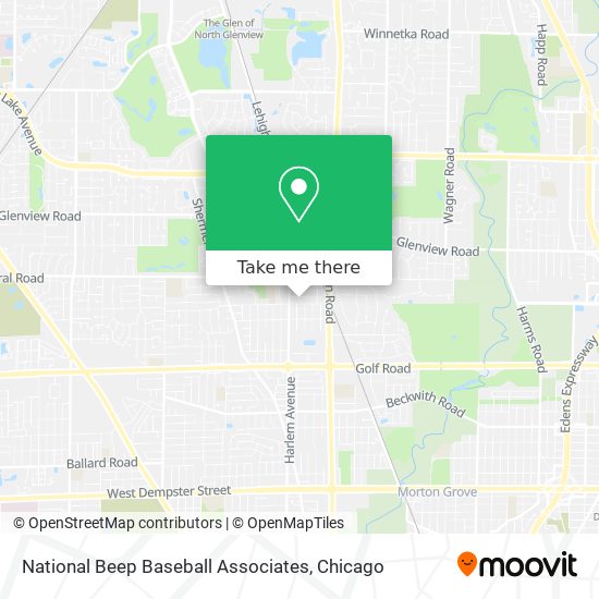 Mapa de National Beep Baseball Associates