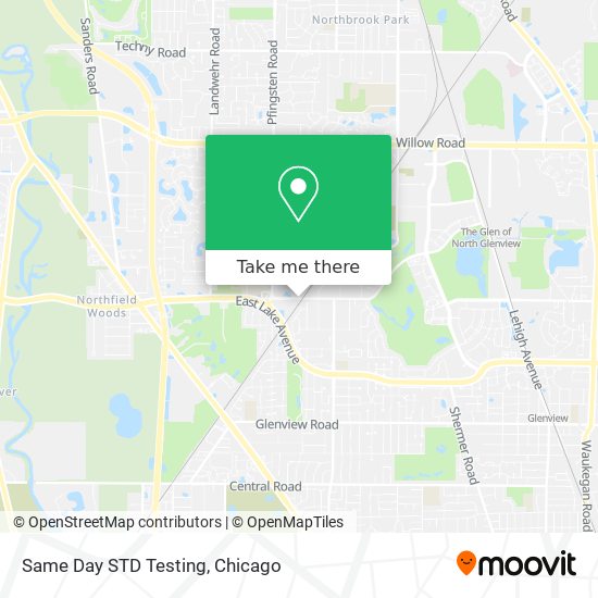 Same Day STD Testing map