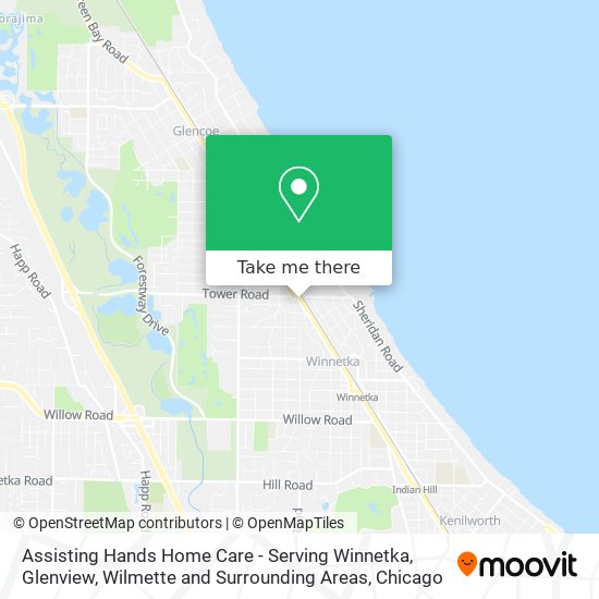 Mapa de Assisting Hands Home Care - Serving Winnetka, Glenview, Wilmette and Surrounding Areas