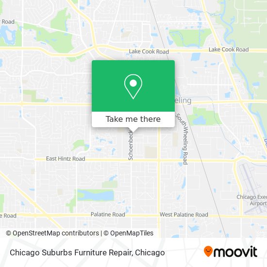 Chicago Suburbs Furniture Repair map