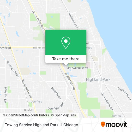 Towing Service Highland Park Il map