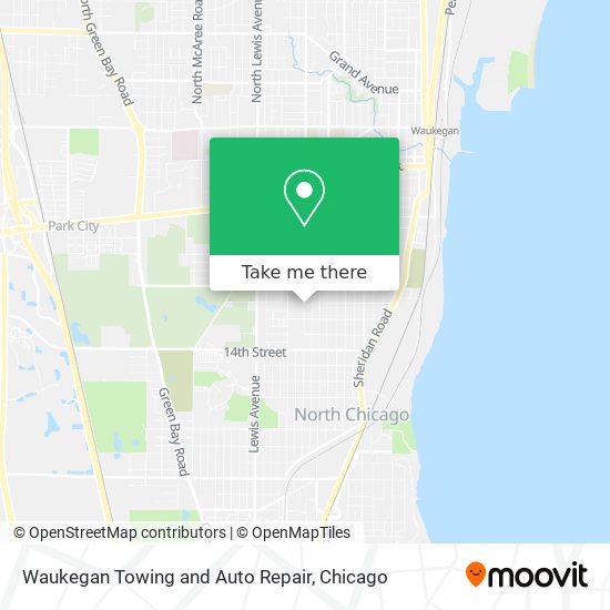 Waukegan Towing and Auto Repair map