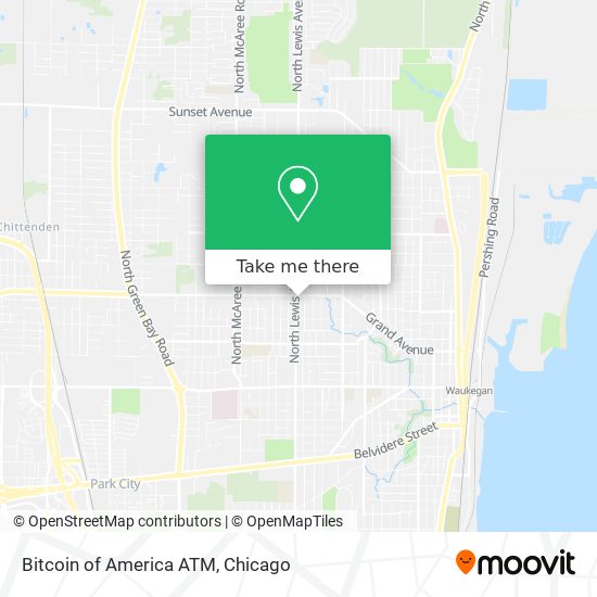 Mapa de Bitcoin of America ATM