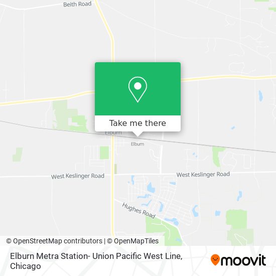 Mapa de Elburn Metra Station- Union Pacific West Line
