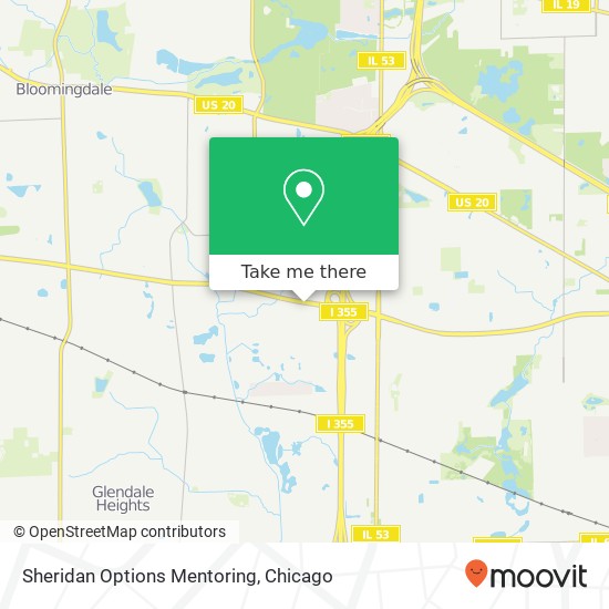 Mapa de Sheridan Options Mentoring
