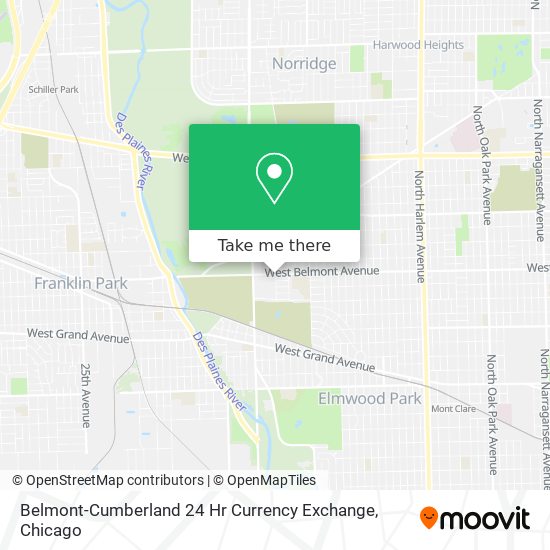 Belmont-Cumberland 24 Hr Currency Exchange map