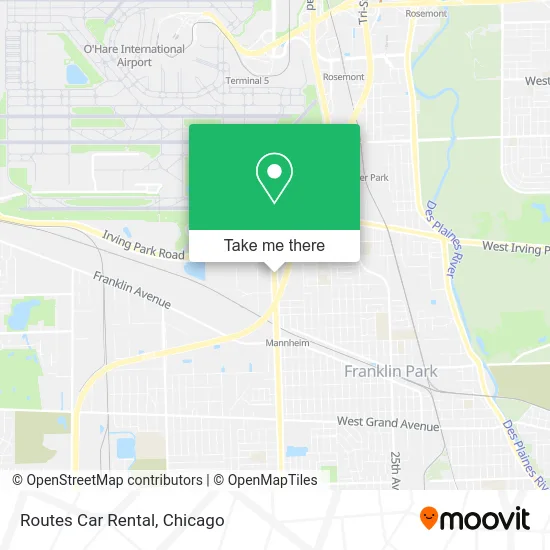 Routes Car Rental map