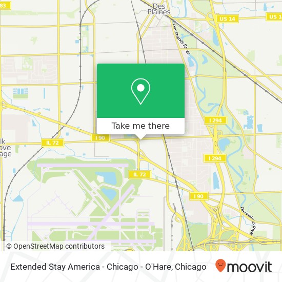 Mapa de Extended Stay America - Chicago - O'Hare