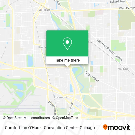 Mapa de Comfort Inn O'Hare - Convention Center