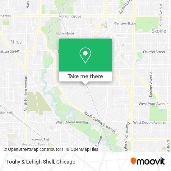 Touhy & Lehigh Shell map