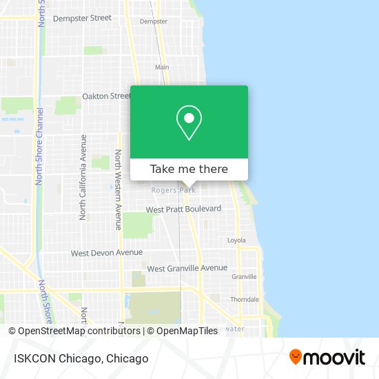 Mapa de ISKCON Chicago