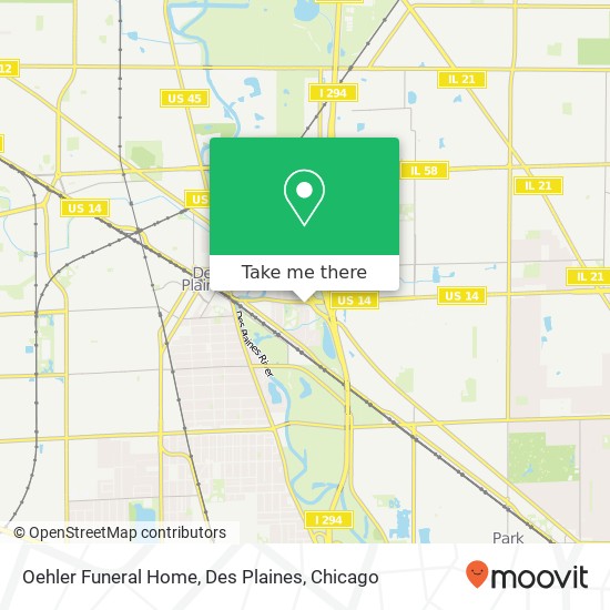 Oehler Funeral Home, Des Plaines map