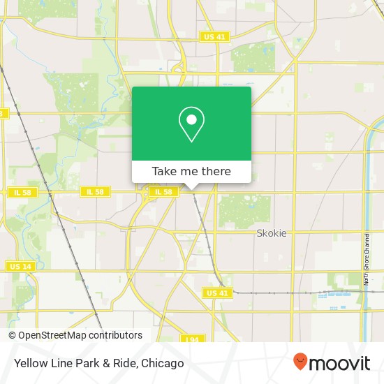 Yellow Line Park & Ride map