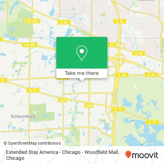 Mapa de Extended Stay America - Chicago - Woodfield Mall