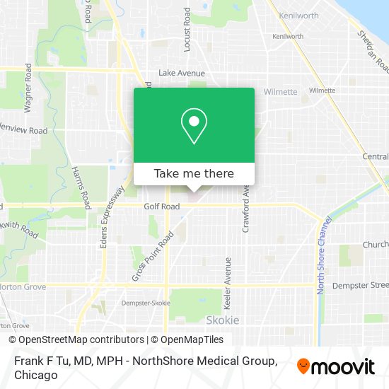 Mapa de Frank F Tu, MD, MPH - NorthShore Medical Group