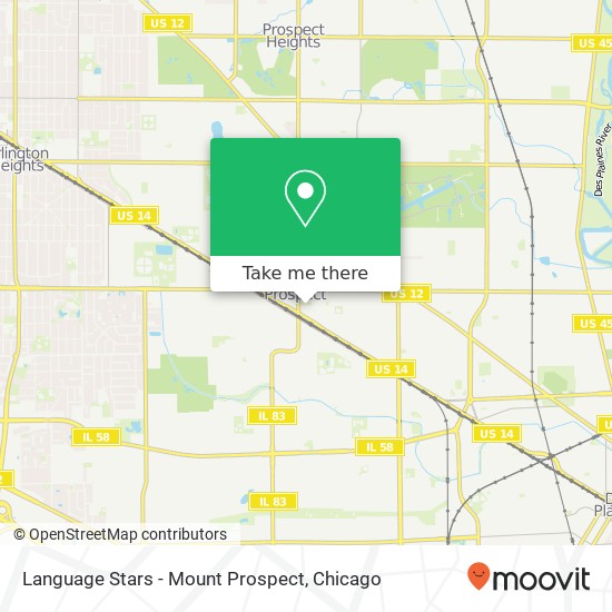 Mapa de Language Stars - Mount Prospect