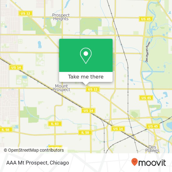 Mapa de AAA Mt Prospect