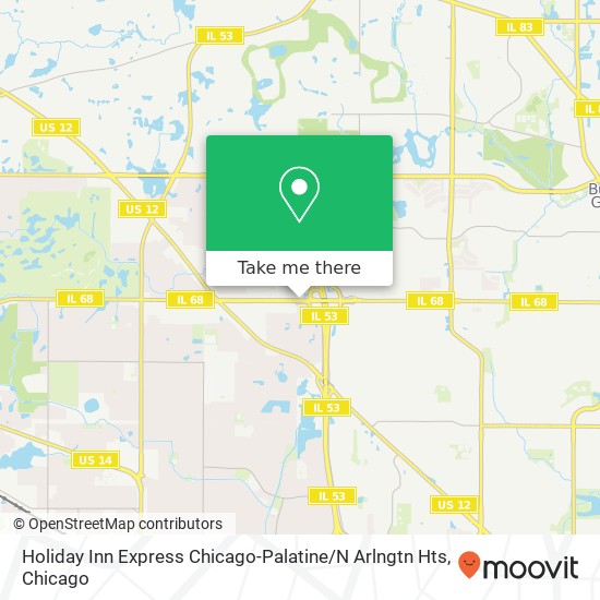 Mapa de Holiday Inn Express Chicago-Palatine / N Arlngtn Hts