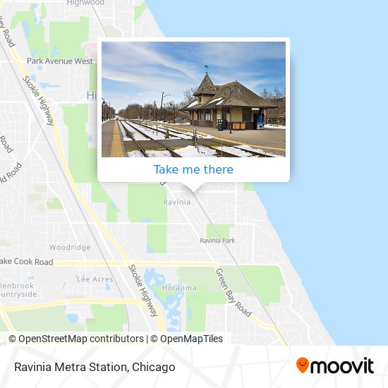 Ravinia Metra Station map