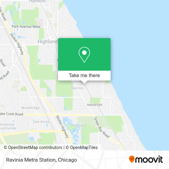 Ravinia Metra Station map