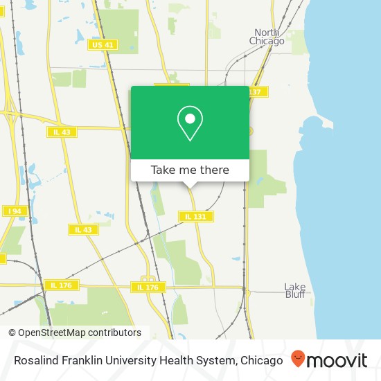 Mapa de Rosalind Franklin University Health System
