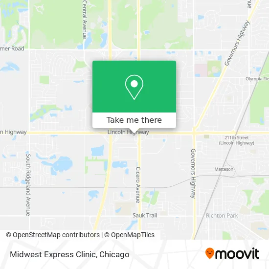 Midwest Express Clinic map