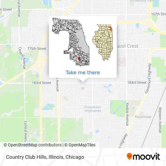 Country Club Hills, Illinois map