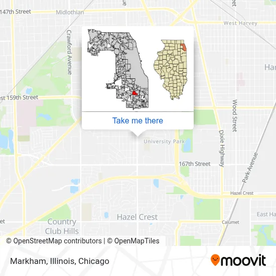 Markham, Illinois map
