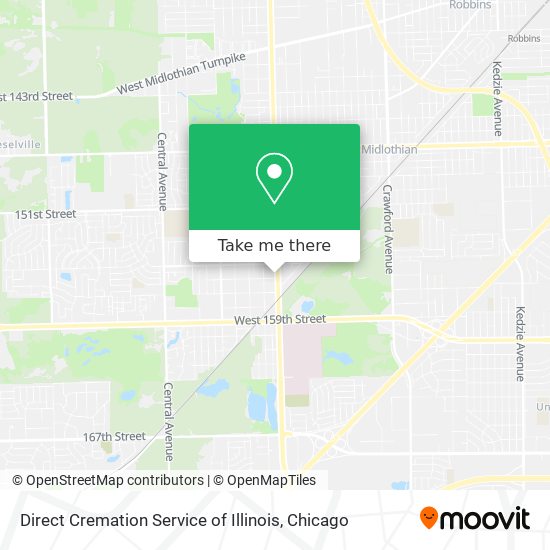 Direct Cremation Service of Illinois map