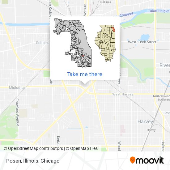 Mapa de Posen, Illinois