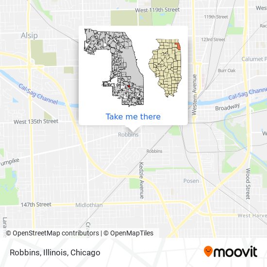 Mapa de Robbins, Illinois