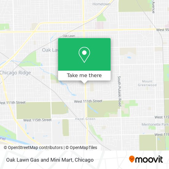 Mapa de Oak Lawn Gas and Mini Mart