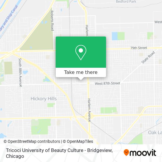 Mapa de Tricoci University of Beauty Culture - Bridgeview