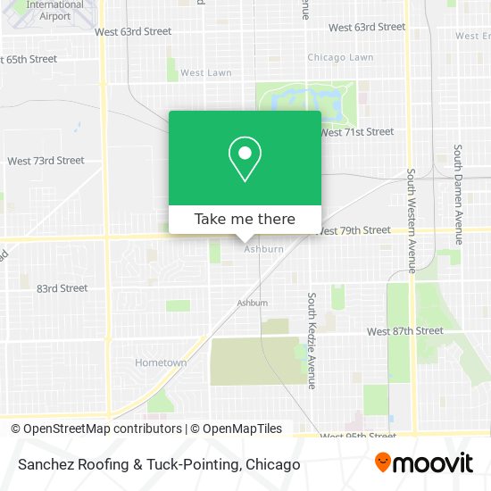 Sanchez Roofing & Tuck-Pointing map