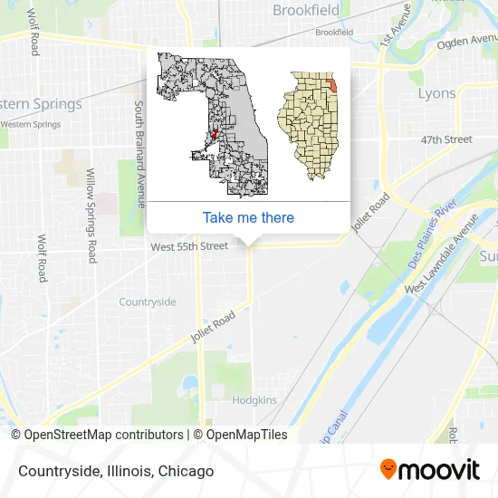 Countryside, Illinois map