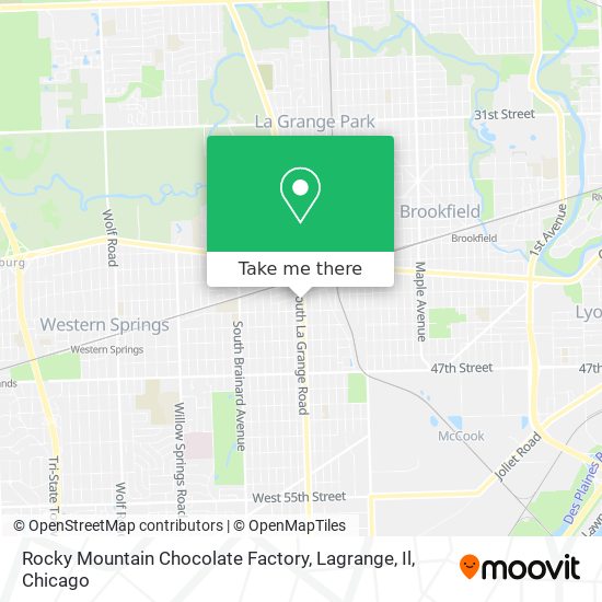 Mapa de Rocky Mountain Chocolate Factory, Lagrange, Il