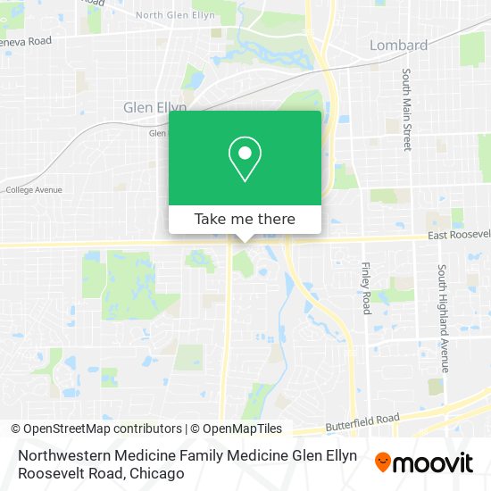 Northwestern Medicine Family Medicine Glen Ellyn Roosevelt Road map