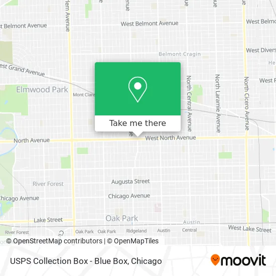 USPS Collection Box - Blue Box map