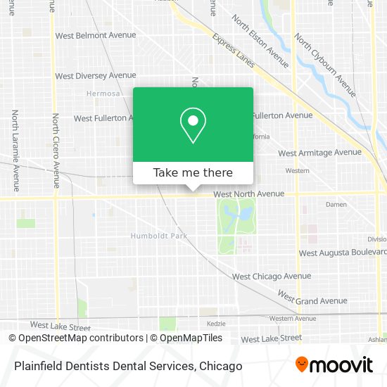 Plainfield Dentists Dental Services map