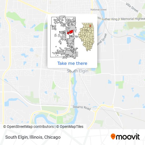 Mapa de South Elgin, Illinois