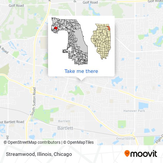 Mapa de Streamwood, Illinois