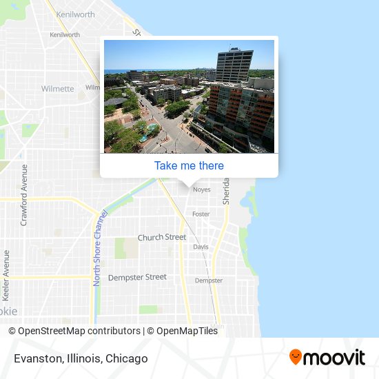 Mapa de Evanston, Illinois